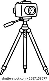 Tripod with a Camera Set for Recording