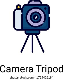 tripod color line icon isolated on white background