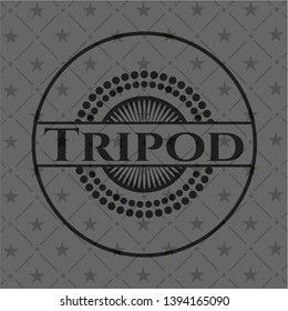 Tripod dark badge. Vector Illustration. Detailed.