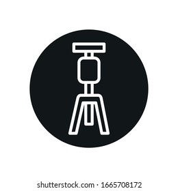 tripod device line block style icon design, photography technology equipment digital photo focus and electronic theme Vector illustration
