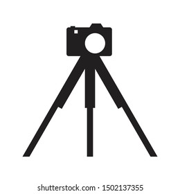 tripod icon black and isolated vector illustration