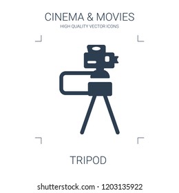 tripod icon. high quality filled tripod icon on white background. from cinema collection flat trendy vector tripod symbol. use for web and mobile