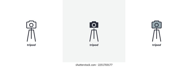 Stativsymbol. Linie, solide und gefüllte Umrissversion, Umriss und ausgefülltes Vektorzeichen. Idea Symbol, Logo-Illustration. Vektorgrafik