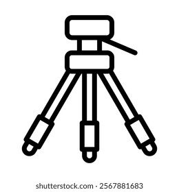 Tripod Icon Lineal Style Vector Illustration