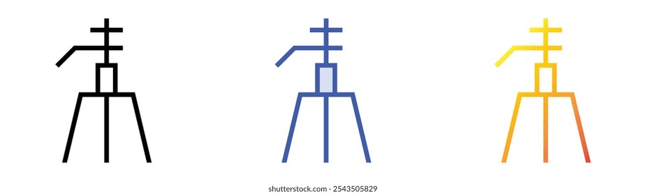 tripod icon. Linear, Blue Fill and Gradient Style Design Isolated On White Background