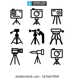 tripod icon or logo isolated sign symbol vector illustration - Collection of high quality black style vector icons
