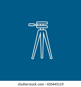 Tripod Icon On Blue Background