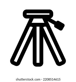 tripod icon, outline style, editable vector