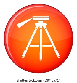 Tripod icon in red circle isolated on white background vector illustration