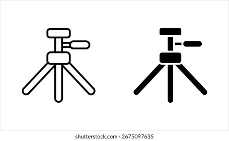 Tripod icon set in line style. Perfect for website mobile app presentation, vector illustration on white background