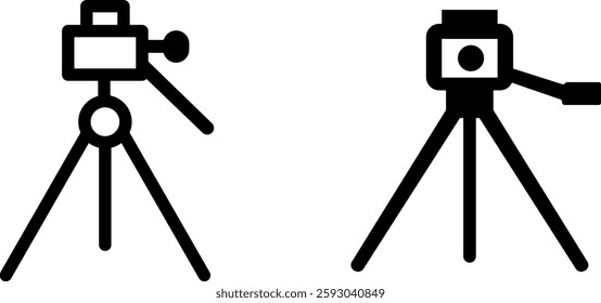 Tripod Icon Set – Photography and Stability Symbols