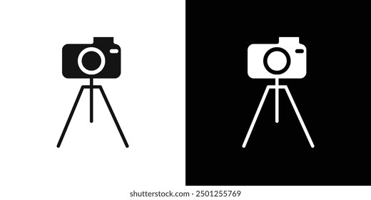 tripod icon Symbol mark in filled style