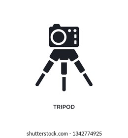 tripod isolated icon. simple element illustration from photography concept icons. tripod editable logo sign symbol design on white background. can be use for web and mobile