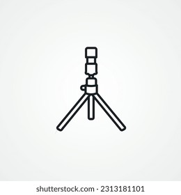 icono de línea de trípode. icono de esquema de trípode.