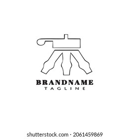tripod logo cartoon icon design template black modern isolated vector cute