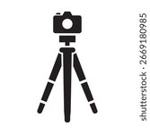 Tripod logo icon illustration flat