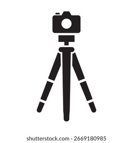 Ilustración de icono de logotipo de trípode plana