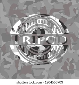 Tripod on grey camouflage pattern