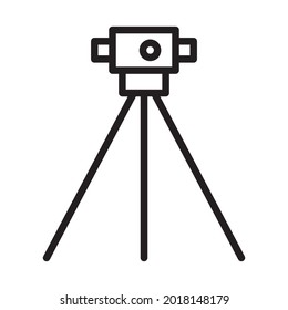 Icono de vector de negrita de contorno de trípode que se puede modificar o editar fácilmente 