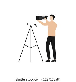 Tripod Photo Video Cameras Vector Icon Stock Vector (Royalty Free ...