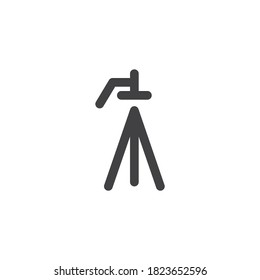 Tripod stand vector icon. filled flat sign for mobile concept and web design. Camera tripod glyph icon. Symbol, logo illustration. Vector graphics