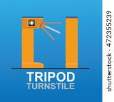 Tripod turnstile for entrance vector design.