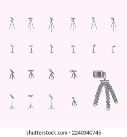 Tripod Using Microphone Podcast Day Setup Collection Set