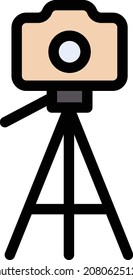 tripod Vector illustration on a transparent background. Premium quality symbols. Stroke vector icon for concept and graphic design.