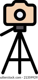 tripod Vector illustration on a transparent background. Premium quality symbols. Stroke vector icon for concept and graphic design.