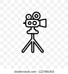 Tripod vector linear icon isolated on transparent background, Tripod transparency concept can be used for web and mobile