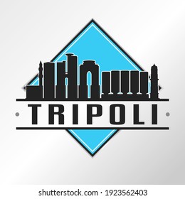 Tripoli, Libya Skyline Logo. Adventure Landscape Design Vector City Illustration Vector illustration.