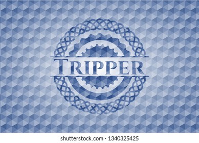 Tripper blue hexagon emblem.