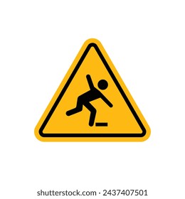 Tripping Hazard Warning Sign Vector Line Icon illustration.