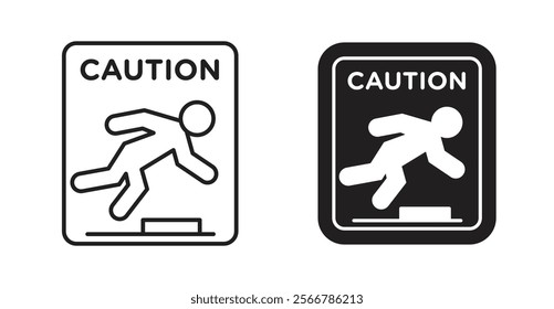 Tripping hazard warning signs vector illustration pack