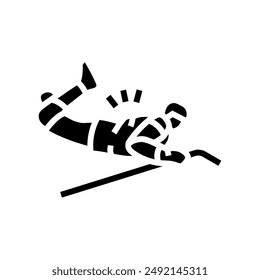 tripping ice hockey sport glyph icon vector. tripping ice hockey sport sign. isolated symbol illustration
