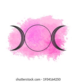 tripple moon goddess tattoo idea lilith pin color watercolor