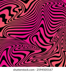 Trippy Black and Pink Gradient Oil Stripes Background