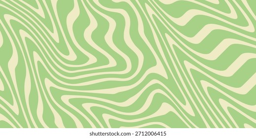Plano de fundo de linhas de intermitência flexível. Papel de parede de listras onduladas psicodélicas. Espiral de explosão solar linear. Textura enrolada e distorcida. Vetor 
