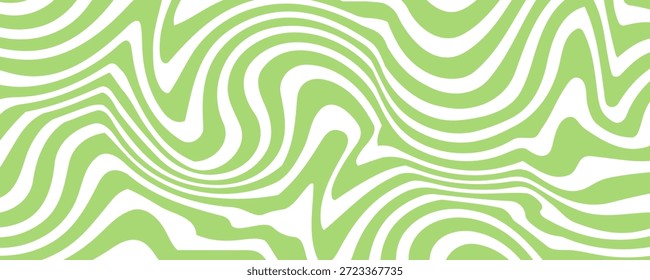 Fondo de líneas de ráfaga de Trippy. Fondo de pantalla de rayas onduladas psicodélicas. Remolino solar lineal. Textura rizada retorcida y distorsionada. Vector