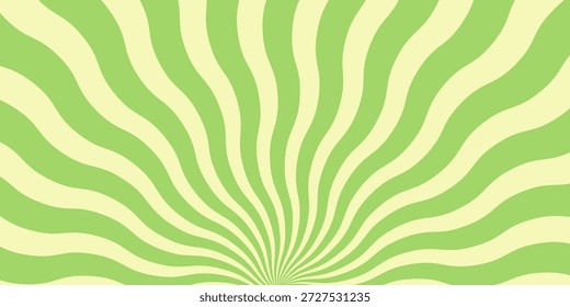 Fondo de líneas de ráfaga de Trippy. Fondo de pantalla de rayas onduladas psicodélicas. Remolino solar lineal. Textura rizada retorcida y distorsionada. Vector