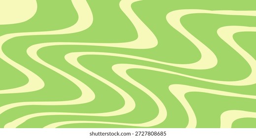 Plano de fundo de linhas de intermitência flexível. Papel de parede de listras onduladas psicodélicas. Espiral de explosão solar linear. Textura enrolada e distorcida. Vetor