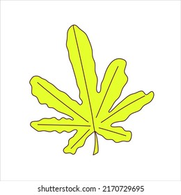 Trippy cannabis in cartoon style isolated on white background. Hippy rave groovy style y2k. Doodle vector illustration. Vector illustration