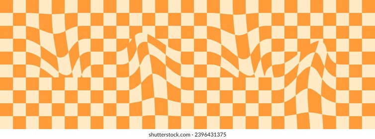 Trippy checkerboard background. Retro psychedelic checkered wallpaper. 