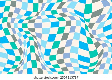 Trippy chessboard. Abstract flat design, geometric background