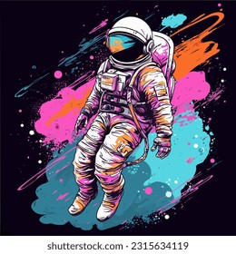 Trippy-bunter Raumastronaut