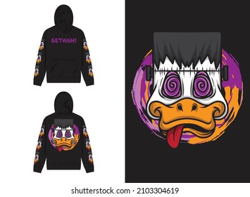 capucha de estilo callejero de trippy duck