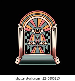 trippy eye illustration vector design