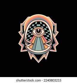 trippy eye illustration vector design