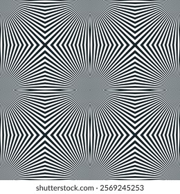 Trippy hypnotic seamless pattern, vector optical illusion lines endless abstract background, op art linear stripes surreal endless wallpaper.