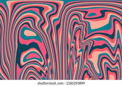 Trippy organic geometric background with warped colorful fluid lines.